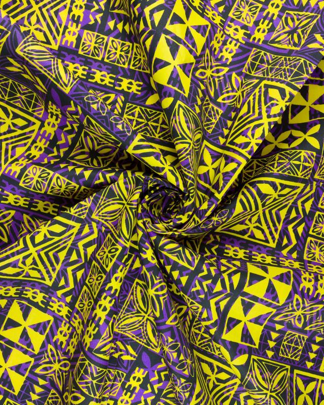 Polynesian fabric TANE Yellow - Tissushop